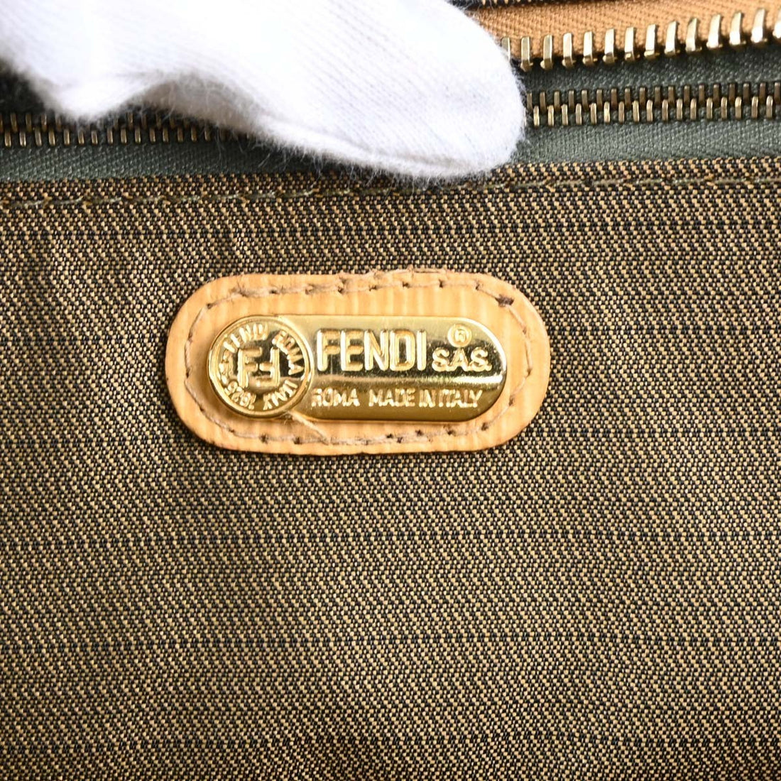 Fendi Borsa 2Way in Tela Zucca Marrone Vintage