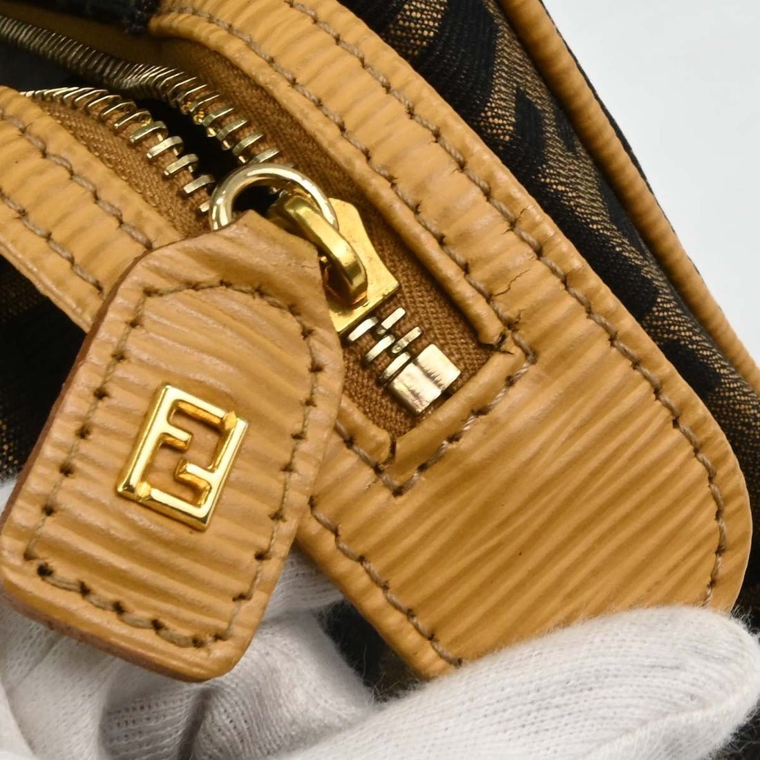 Fendi Borsa 2Way in Tela Zucca Marrone Vintage