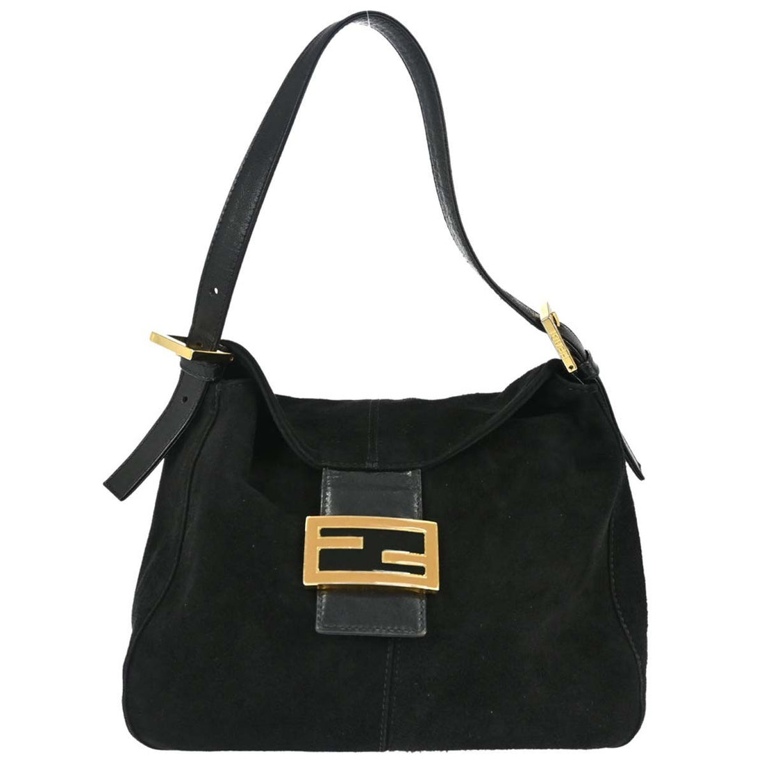 Fendi Borsa a Mano in Camoscio Nero Vintage
