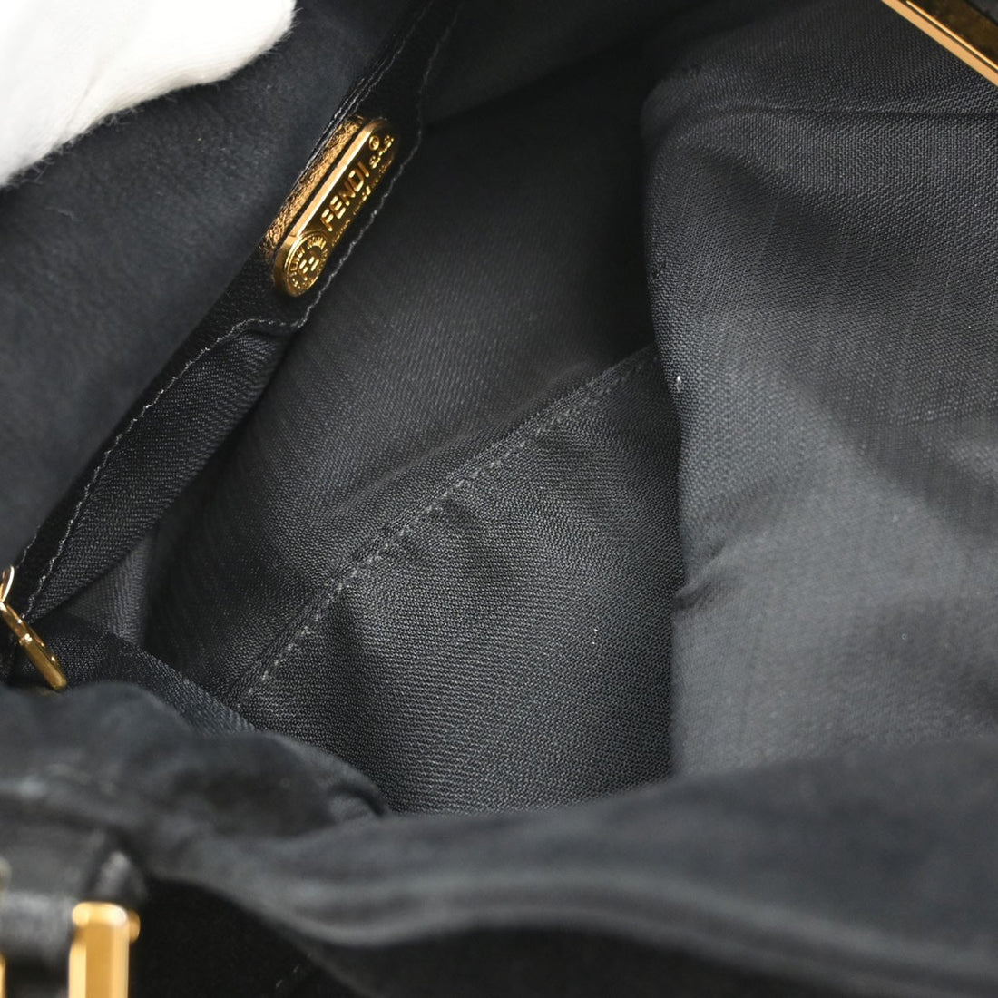 Fendi Borsa a Mano in Camoscio Nero Vintage