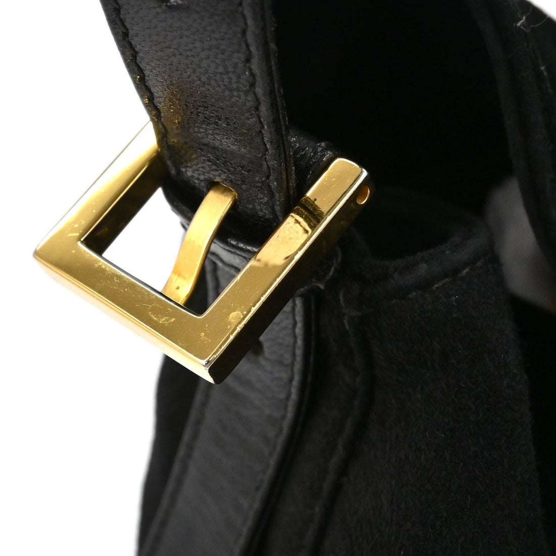 Fendi Borsa a Mano in Camoscio Nero Vintage