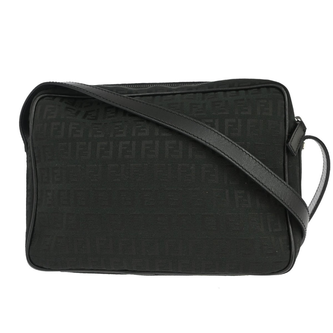 Fendi Borsa a Tracolla in Tela Zucchino Nero Vintage