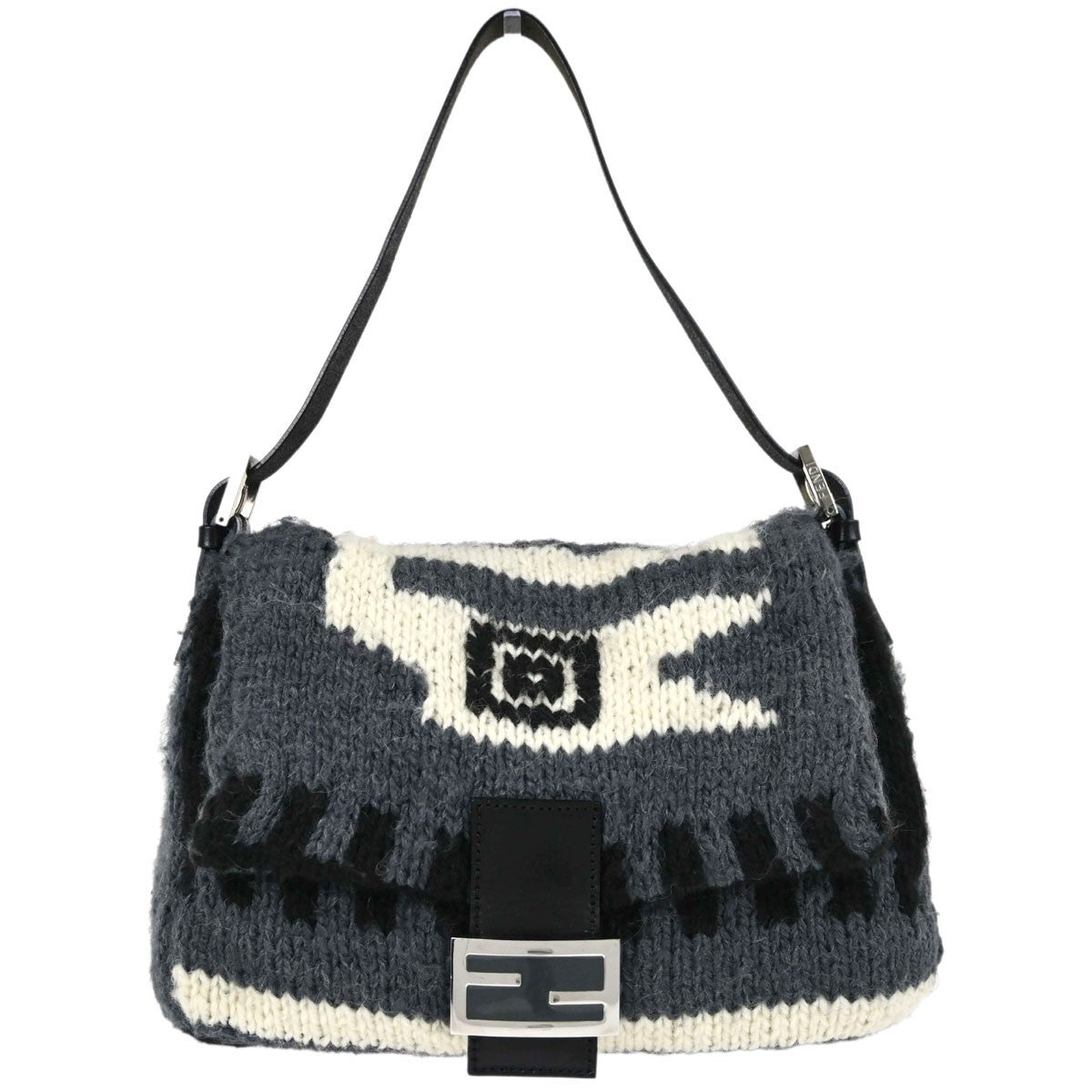 Fendi Mamma Baguette in Lana Grigio Vintage