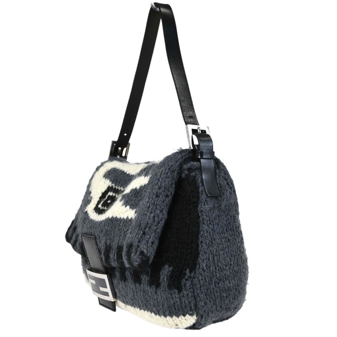 Fendi Mamma Baguette in Lana Grigio Vintage