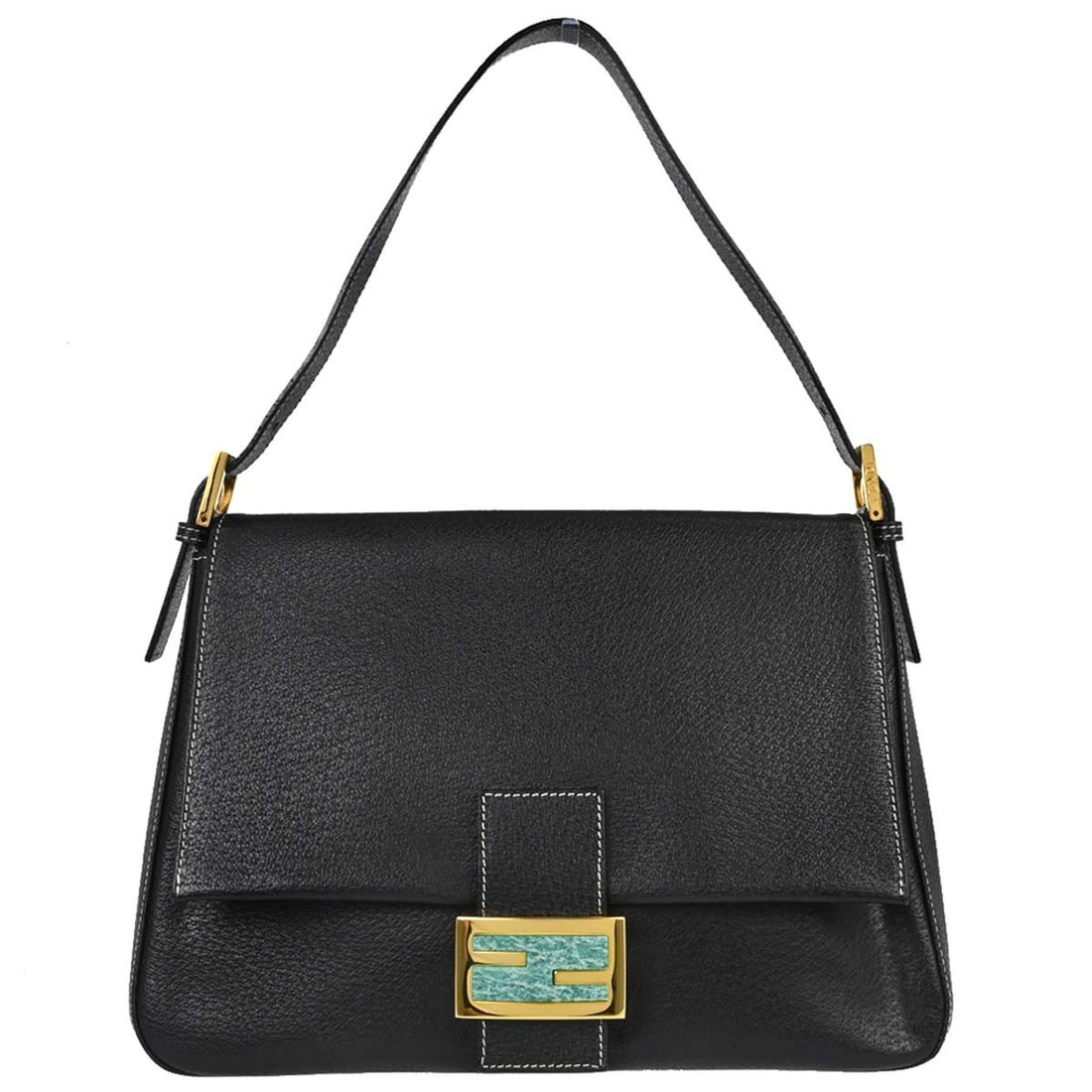 Fendi Mamma Baguette in Pelle Nera Vintage