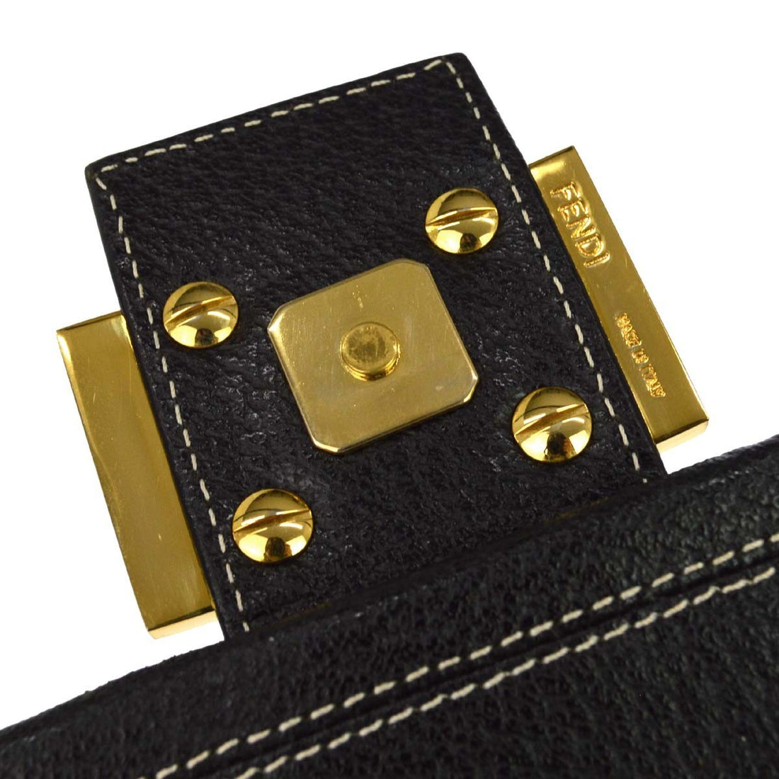 Fendi Mamma Baguette in Pelle Nera Vintage