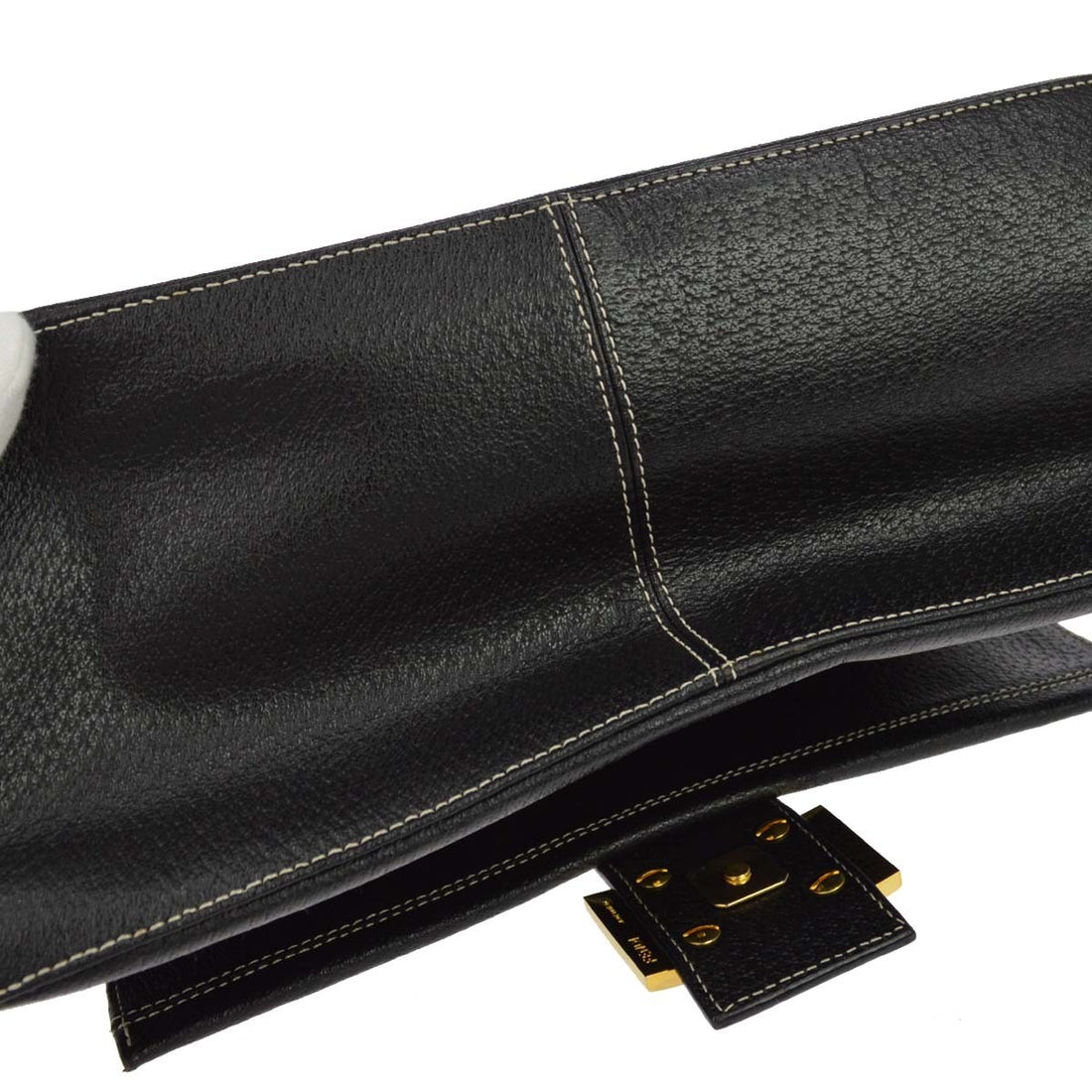 Fendi Mamma Baguette in Pelle Nera Vintage