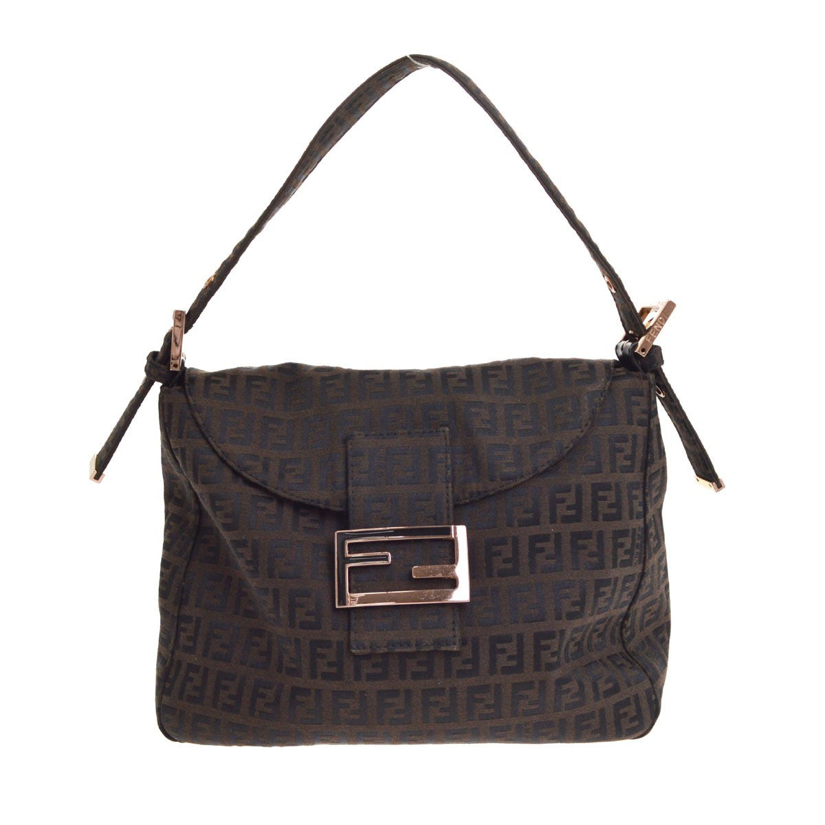 Fendi Mamma Baguette in Tela Zucchino Marrone Vintage