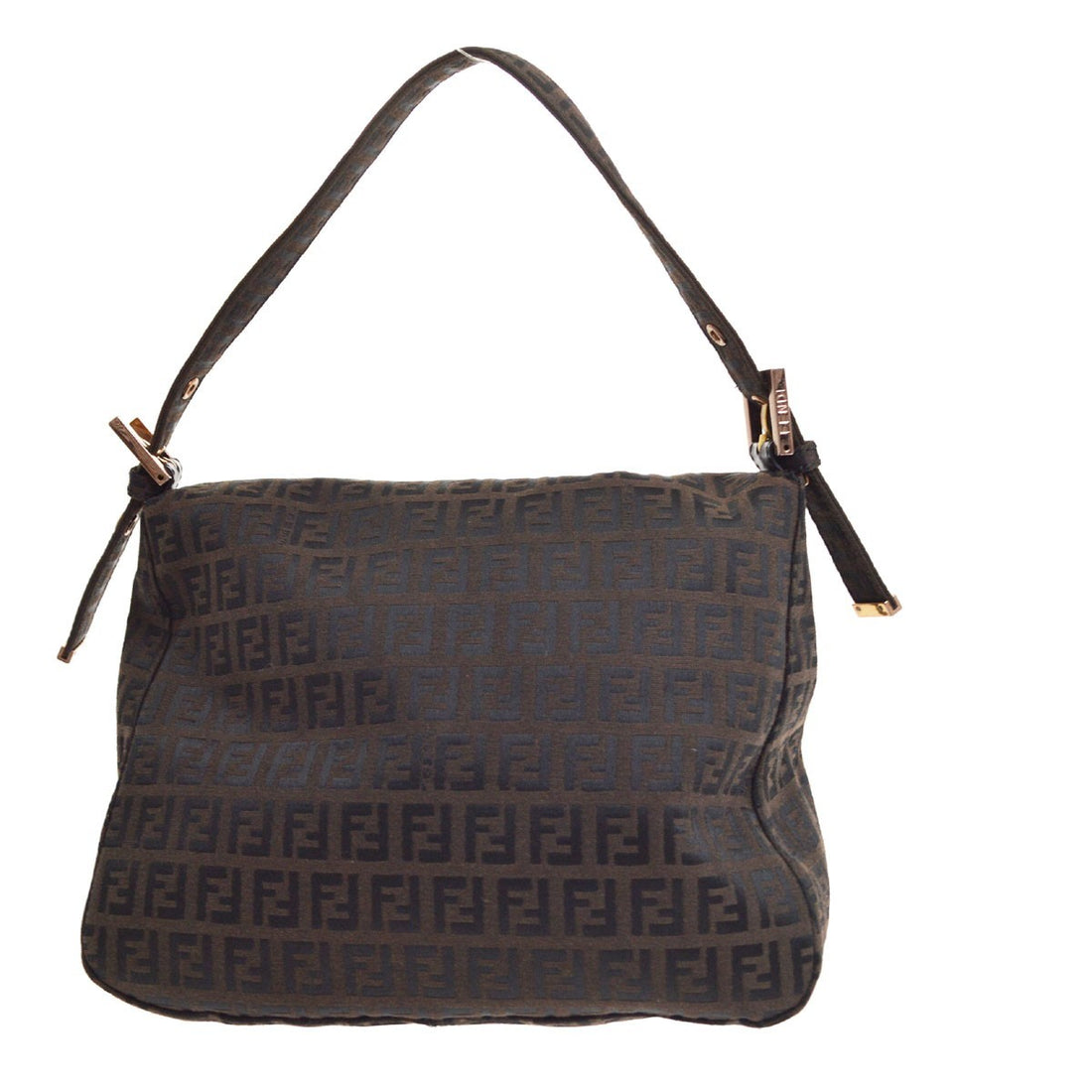 Fendi Mamma Baguette in Tela Zucchino Marrone Vintage