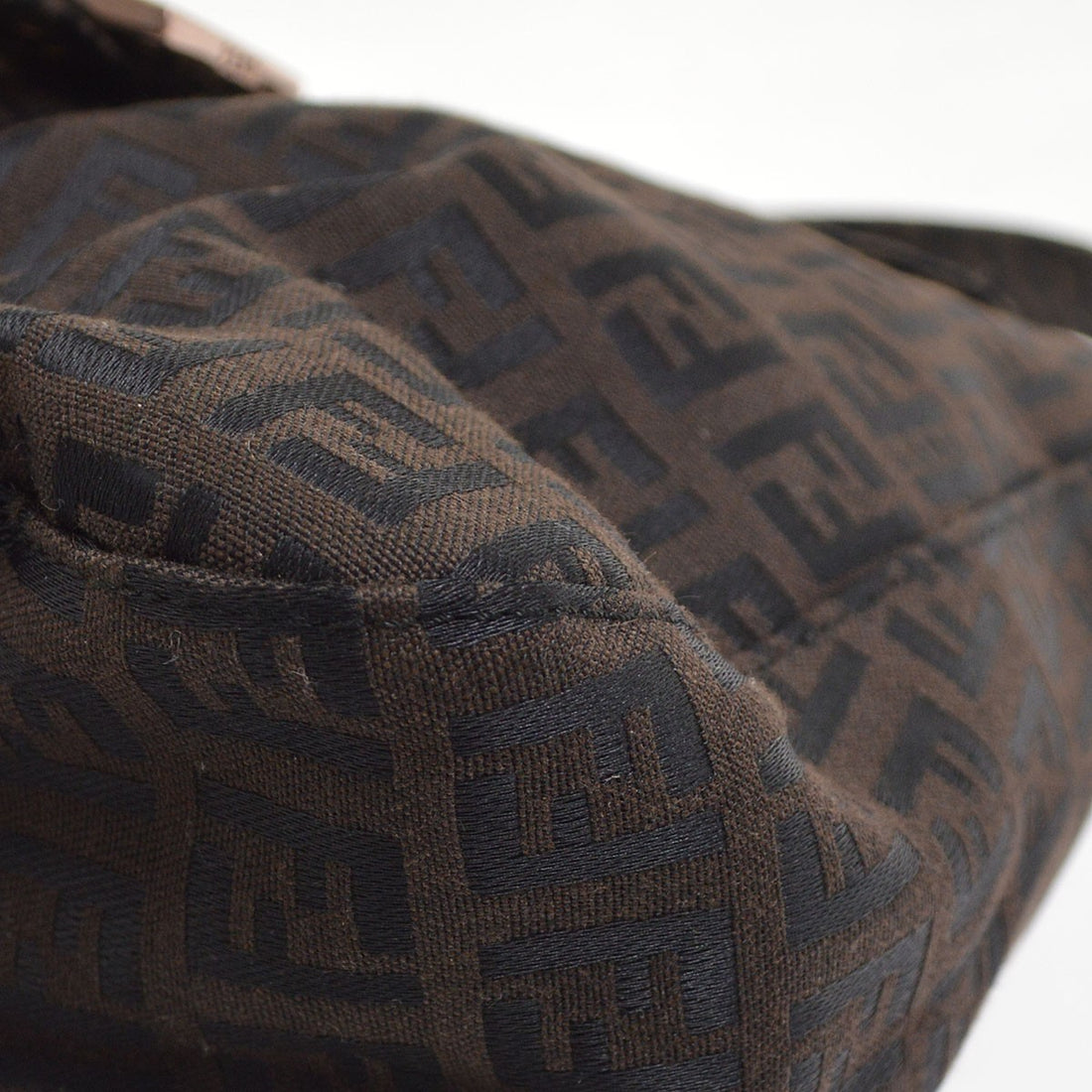 Fendi Mamma Baguette in Tela Zucchino Marrone Vintage