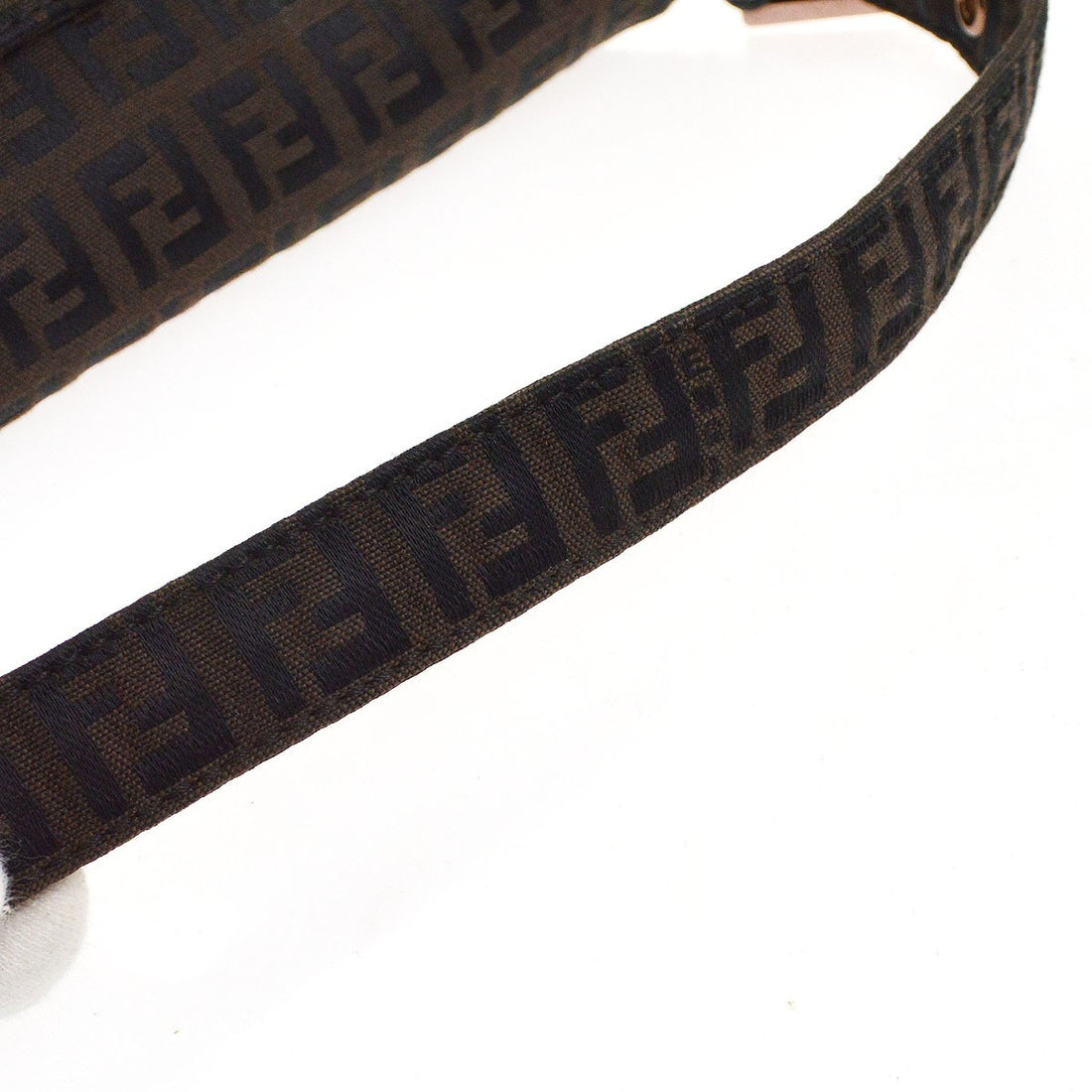Fendi Mamma Baguette in Tela Zucchino Marrone Vintage