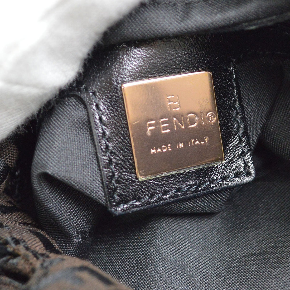 Fendi Mamma Baguette in Tela Zucchino Marrone Vintage