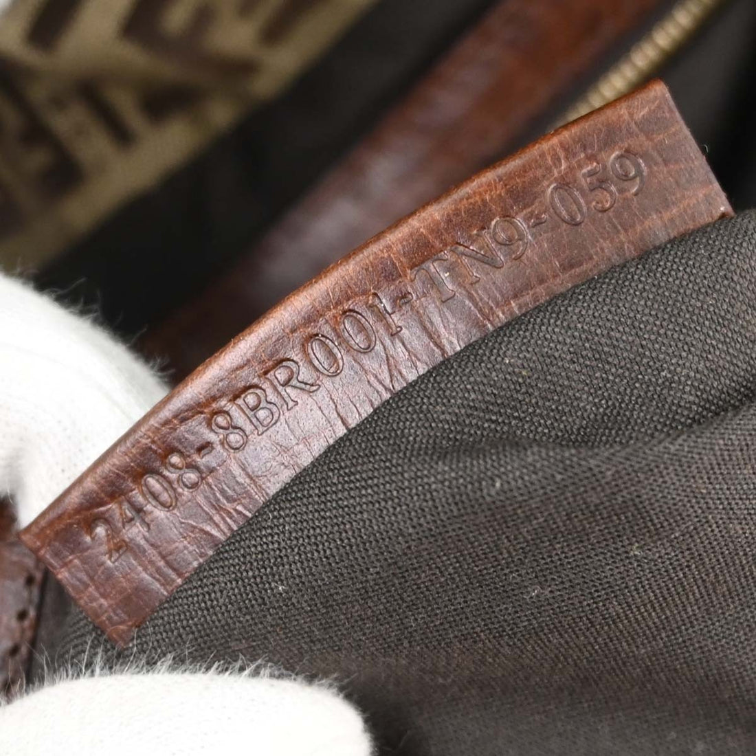 Fendi Mamma Baguette in Tela Zucchino Marrone Vintage