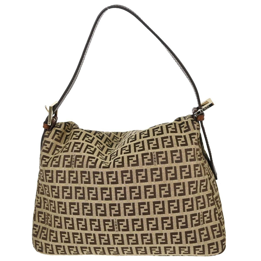 Fendi Mamma Baguette in Tela Zucchino Marrone Vintage
