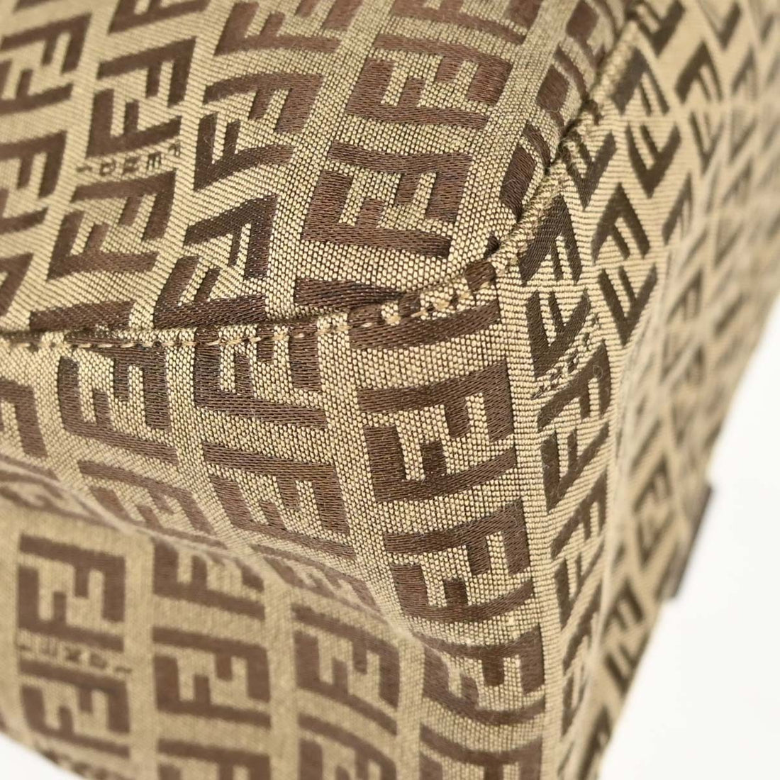 Fendi Mamma Baguette in Tela Zucchino Marrone Vintage