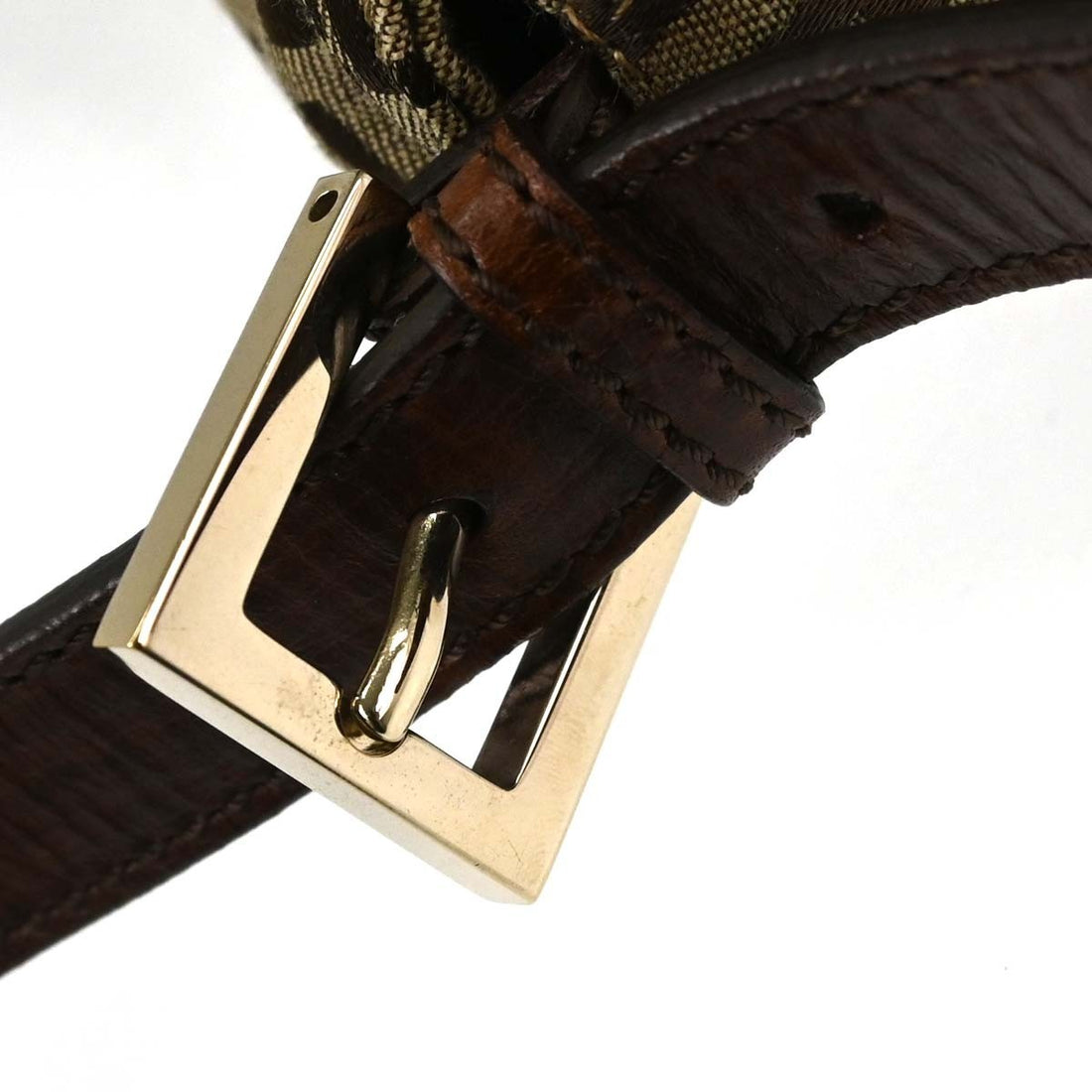 Fendi Mamma Baguette in Tela Zucchino Marrone Vintage