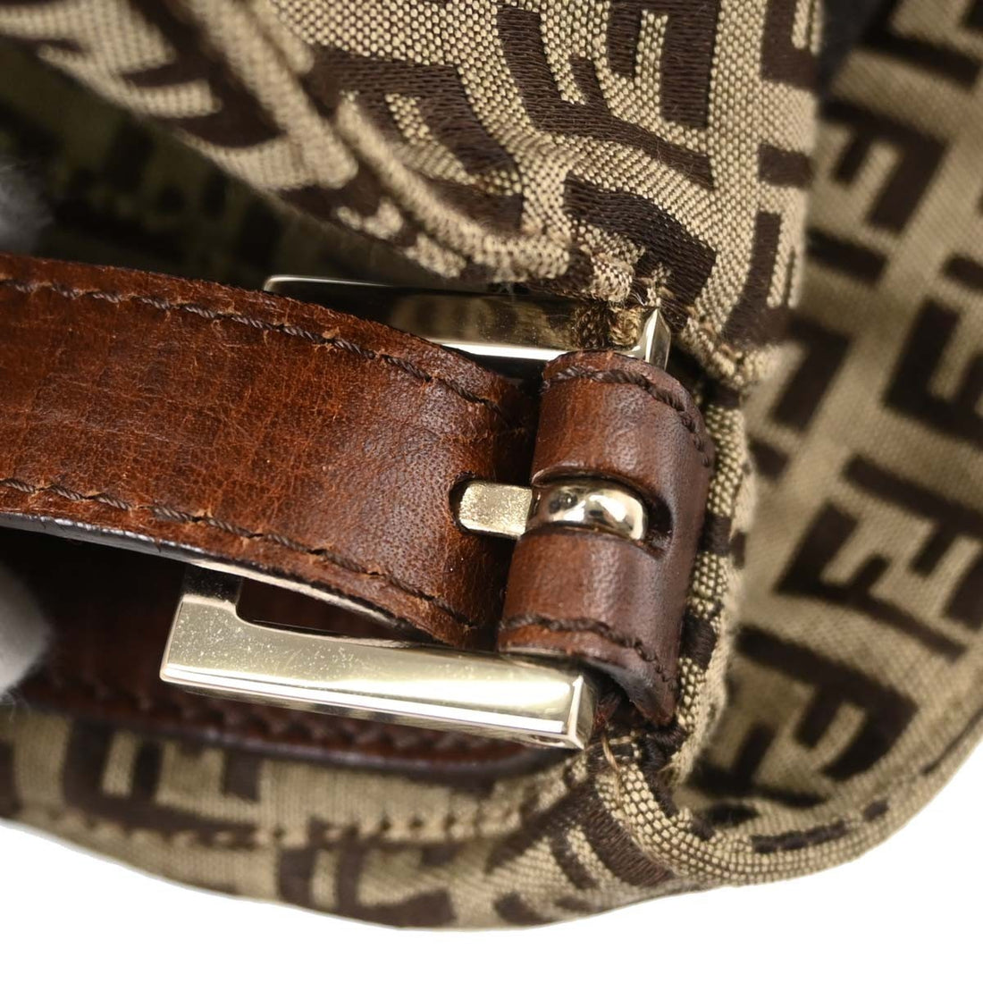 Fendi Mamma Baguette in Tela Zucchino Marrone Vintage