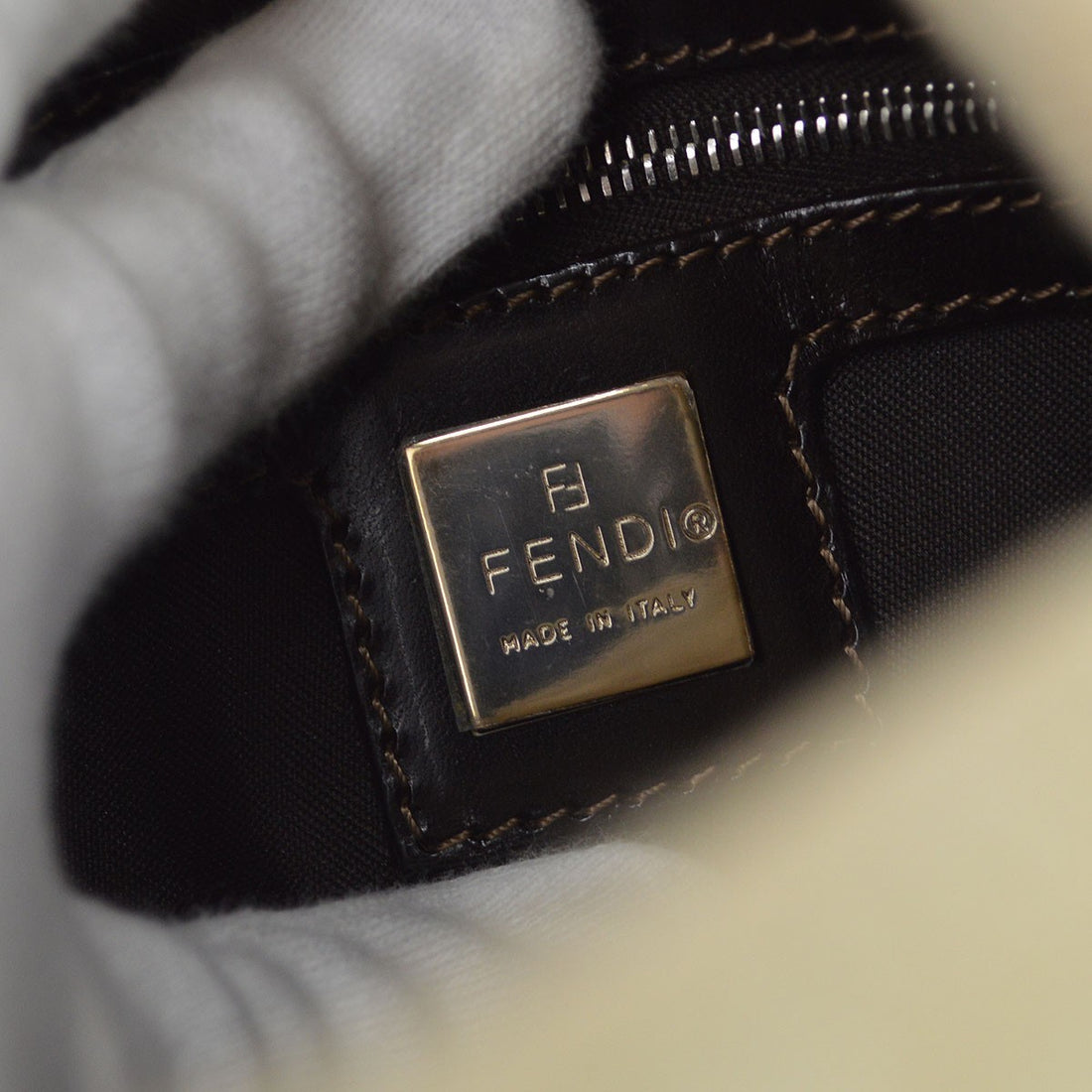 Fendi Mamma Baguette Zucca in Tela Zucca Beige Vintage