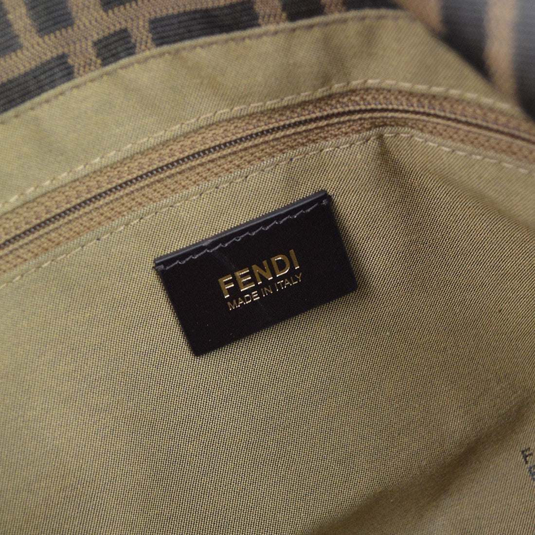 Fendi Canvas Zucca Big Mamma Baguette Handbag Vintage