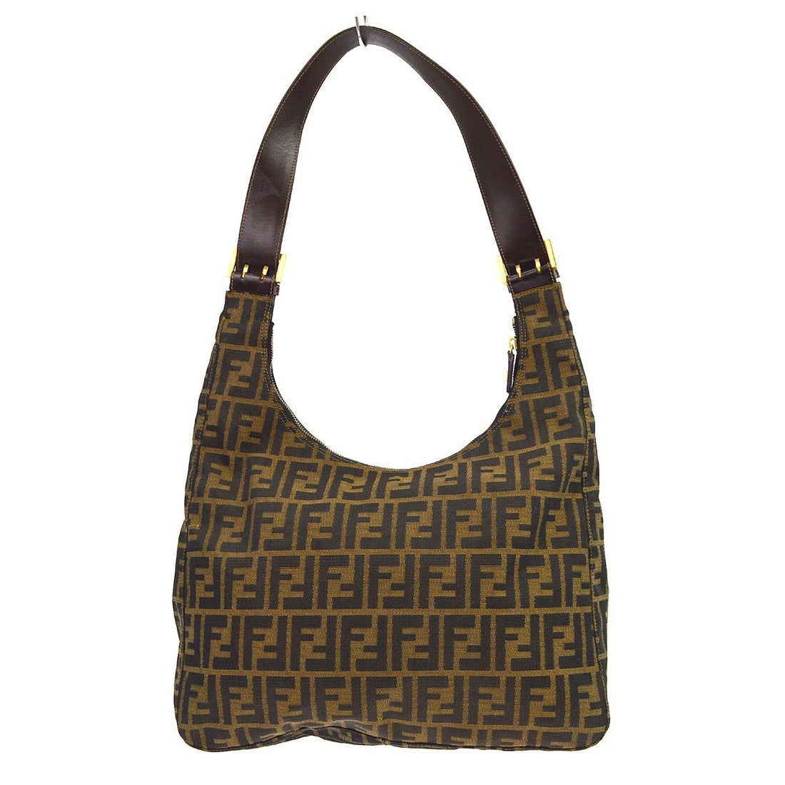 Fendi Zucca in Tela Zucca e Pelle Marrone Vintage