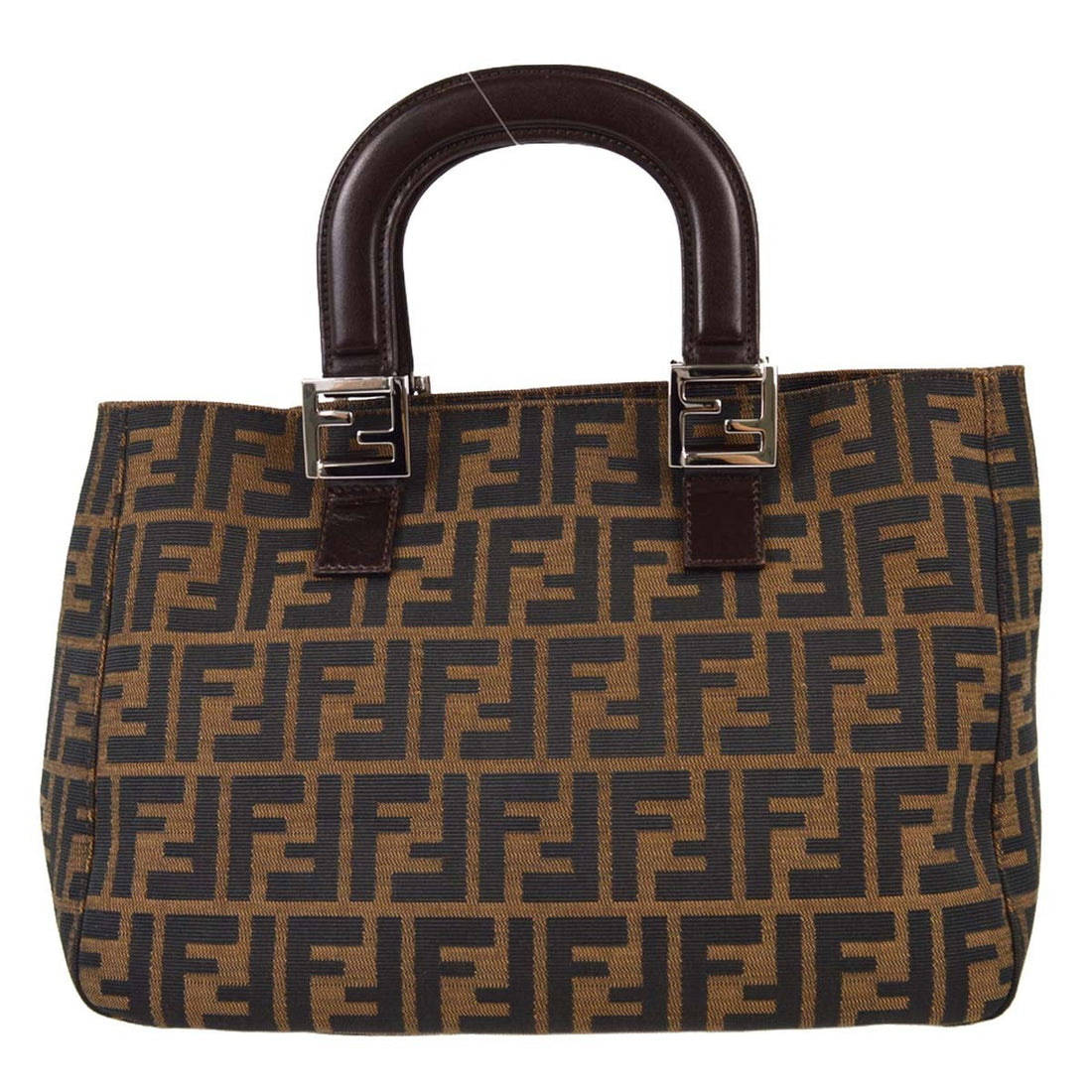 Fendi Zucca Tote in Tela Zucca e Pelle Marrone Vintage