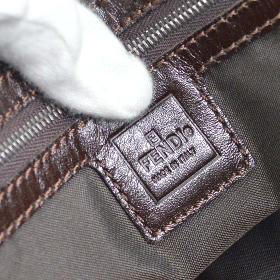 Fendi Zucca Tote in Tela Zucca e Pelle Marrone Vintage