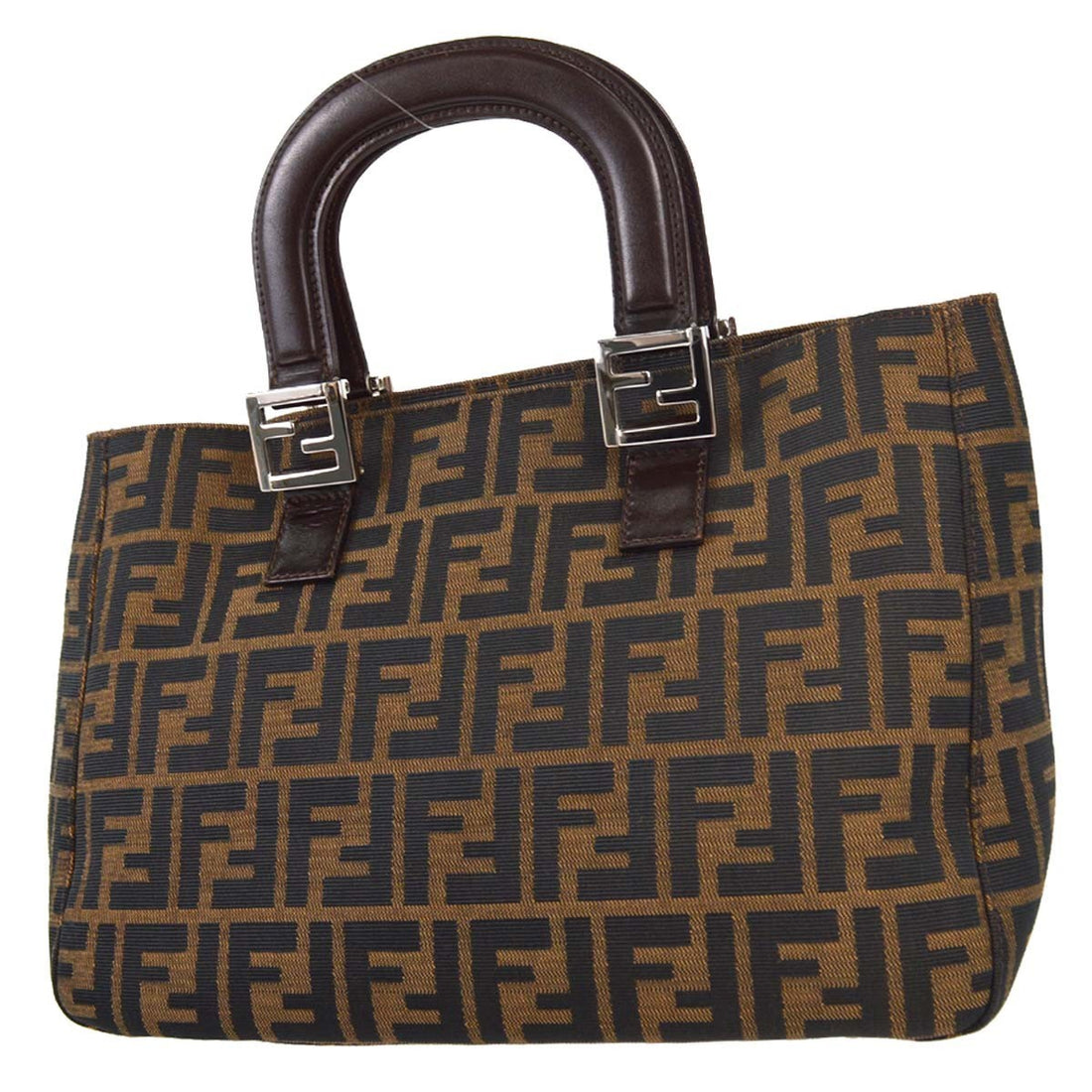 Fendi Zucca Tote in Tela Zucca e Pelle Marrone Vintage