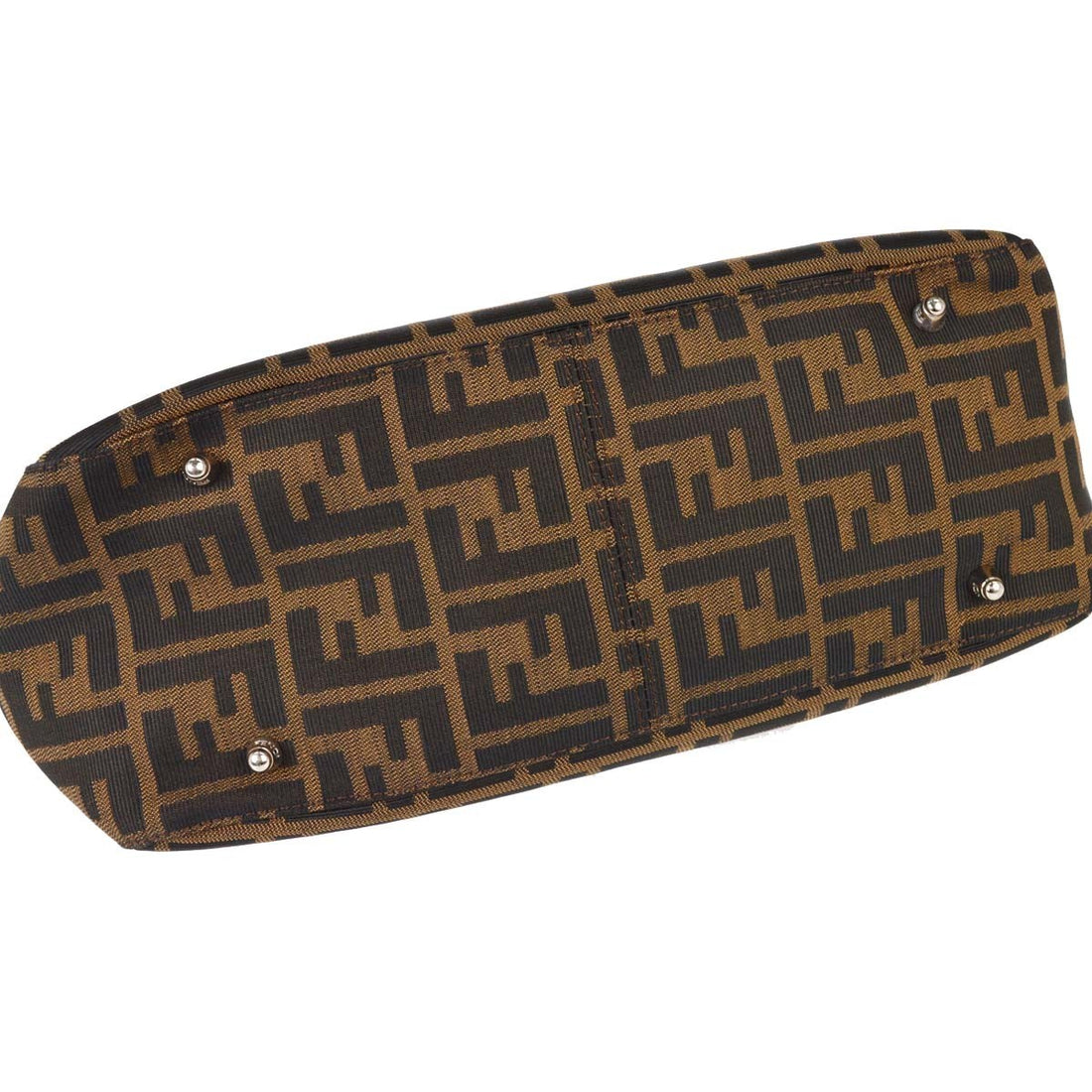 Fendi Zucca Tote in Tela Zucca e Pelle Marrone Vintage