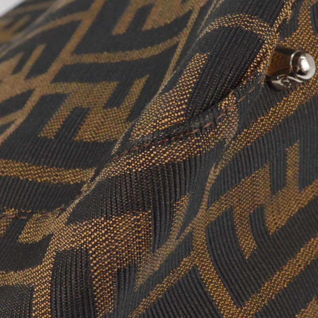 Fendi Zucca Tote in Tela Zucca e Pelle Marrone Vintage