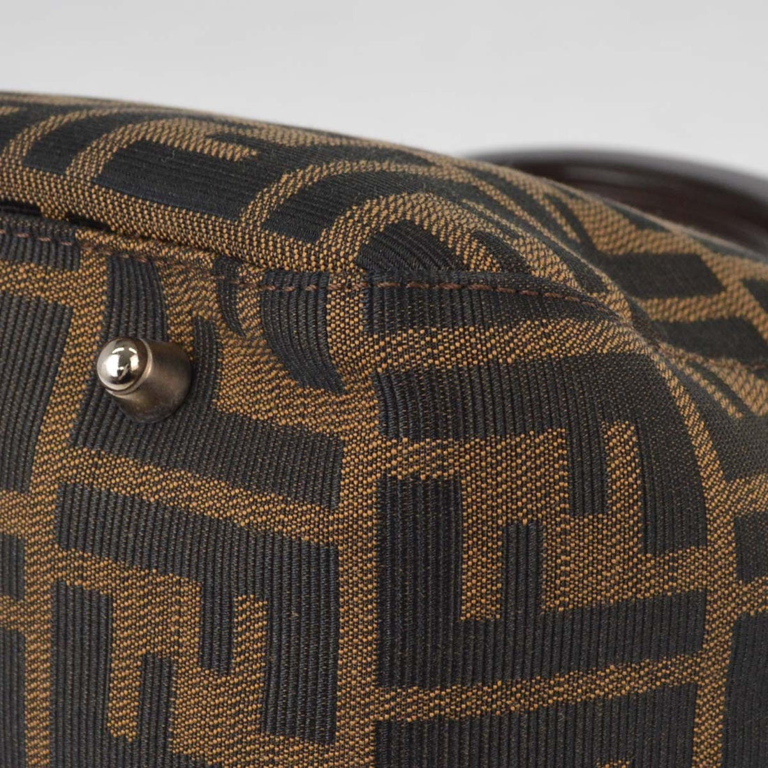Fendi Zucca Tote in Tela Zucca e Pelle Marrone Vintage