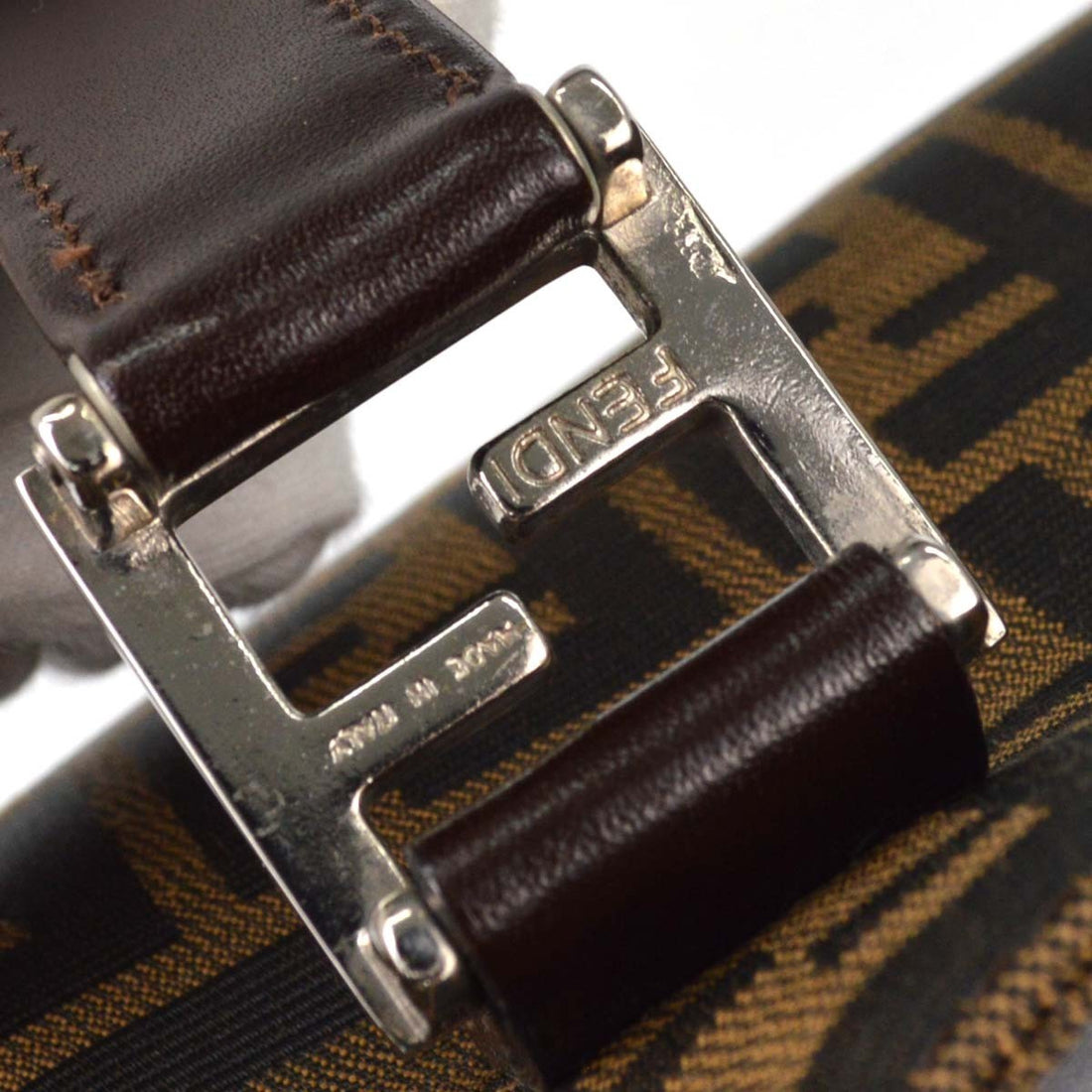 Fendi Zucca Tote in Tela Zucca e Pelle Marrone Vintage