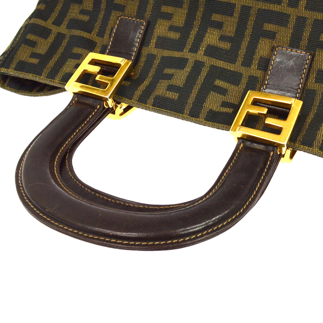 Fendi Brown Zucca Tote Handbag Vintage