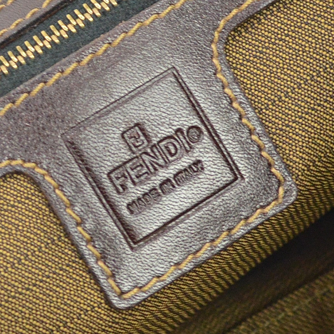 Fendi Brown Zucca Tote Handbag Vintage