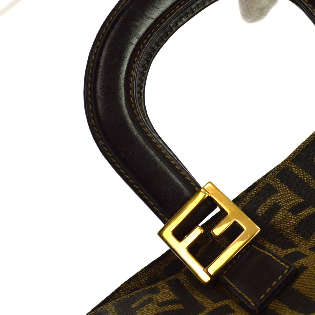Fendi Brown Zucca Tote Handbag Vintage