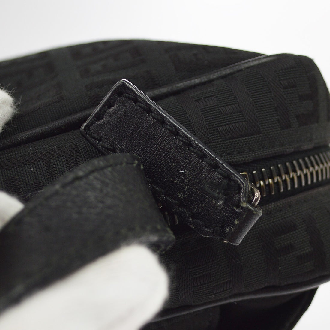 Fendi Zucchino in Tela e Pelle Nero Vintage