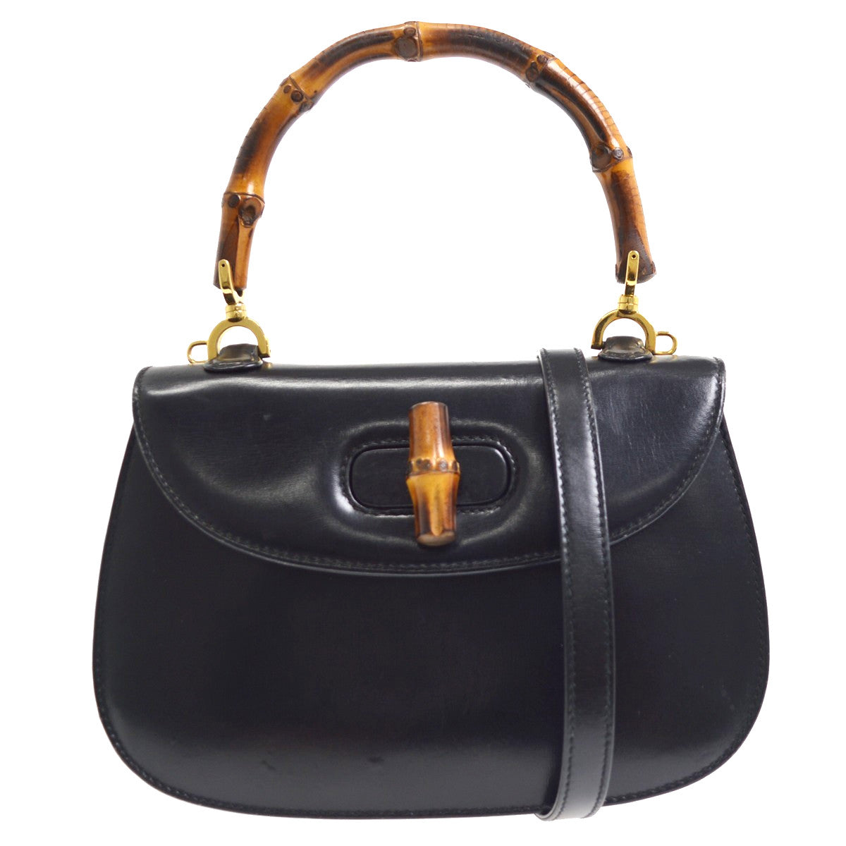 Gucci Bamboo 2way in Pelle Nera Vintage