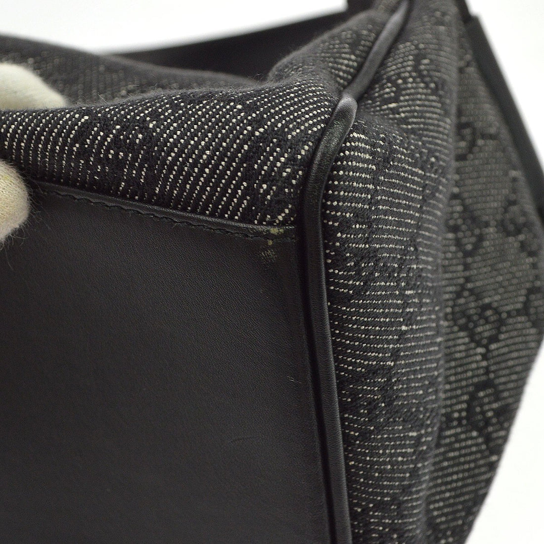Gucci Black Denim GG Handbag Vintage