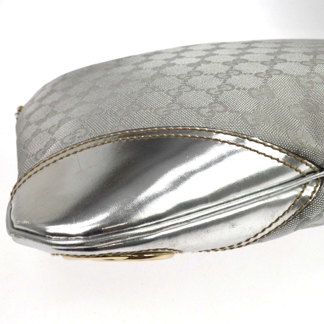 Gucci Silver GG Canvas Britt Medium Hobo Bag Vintage