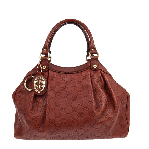 Gucci Burgundy Sukey Guccissima Tote Bag Vintage