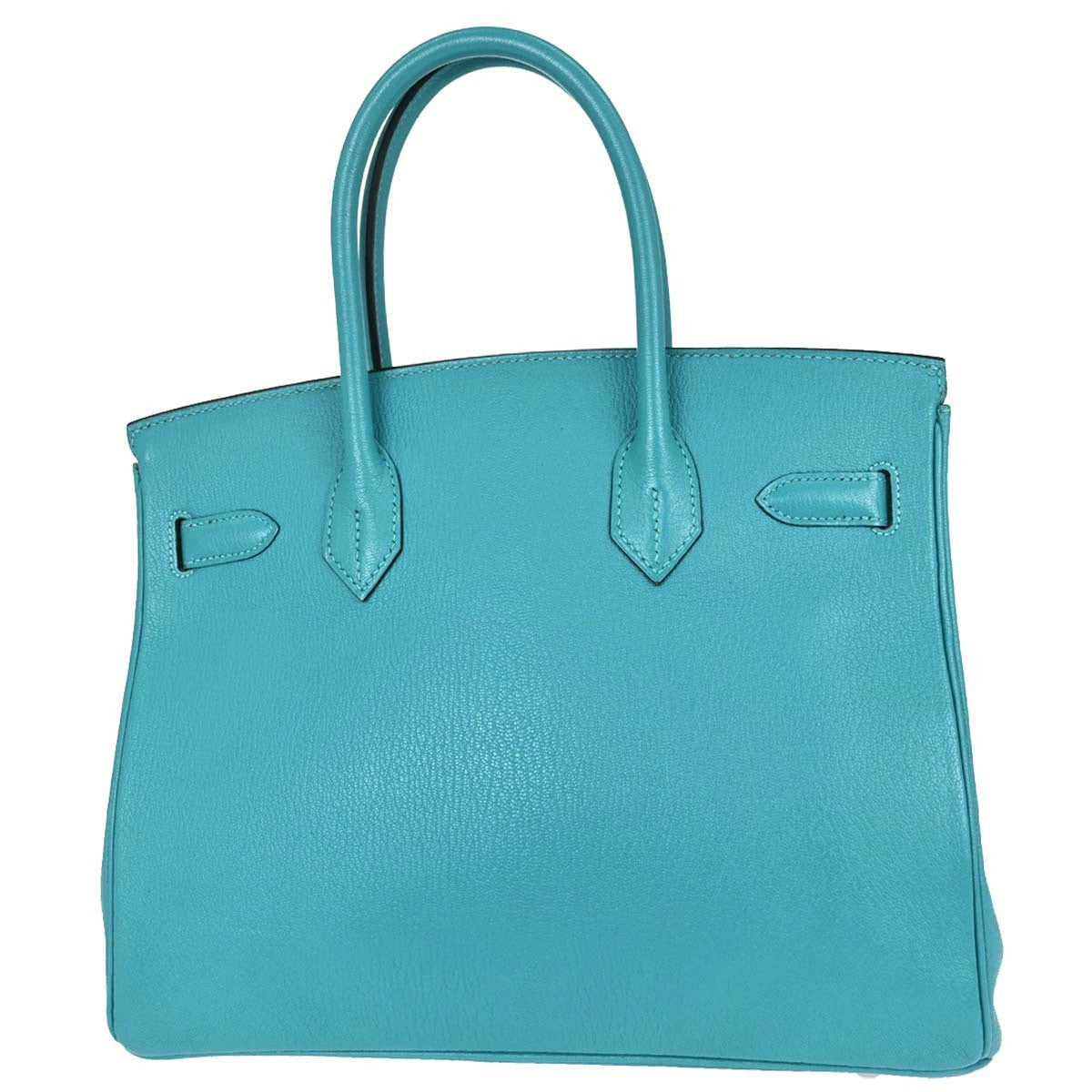 Hermès Birkin 30 in Pelle Chèvre Mysore Turchese Vintage – foto 2