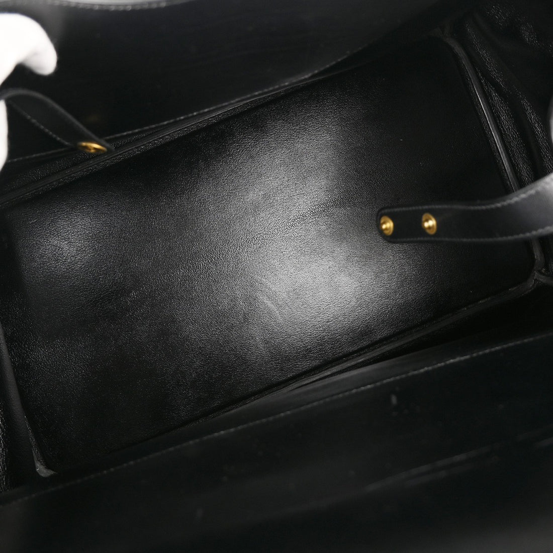 Hermès Black Box Calf Drag Voyage 48 Travel Handbag Vintage