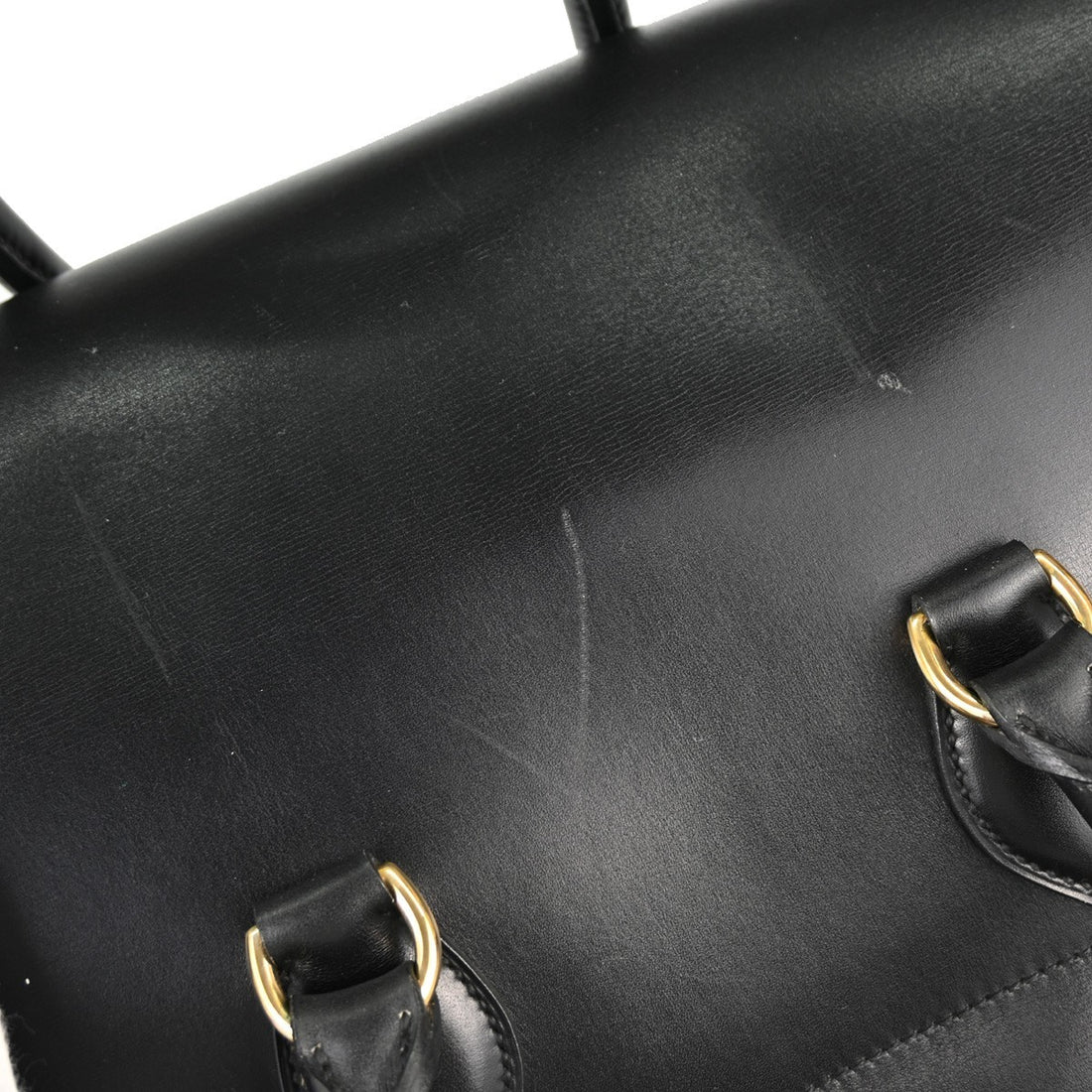 Hermès Black Box Calf Drag Voyage 48 Travel Handbag Vintage