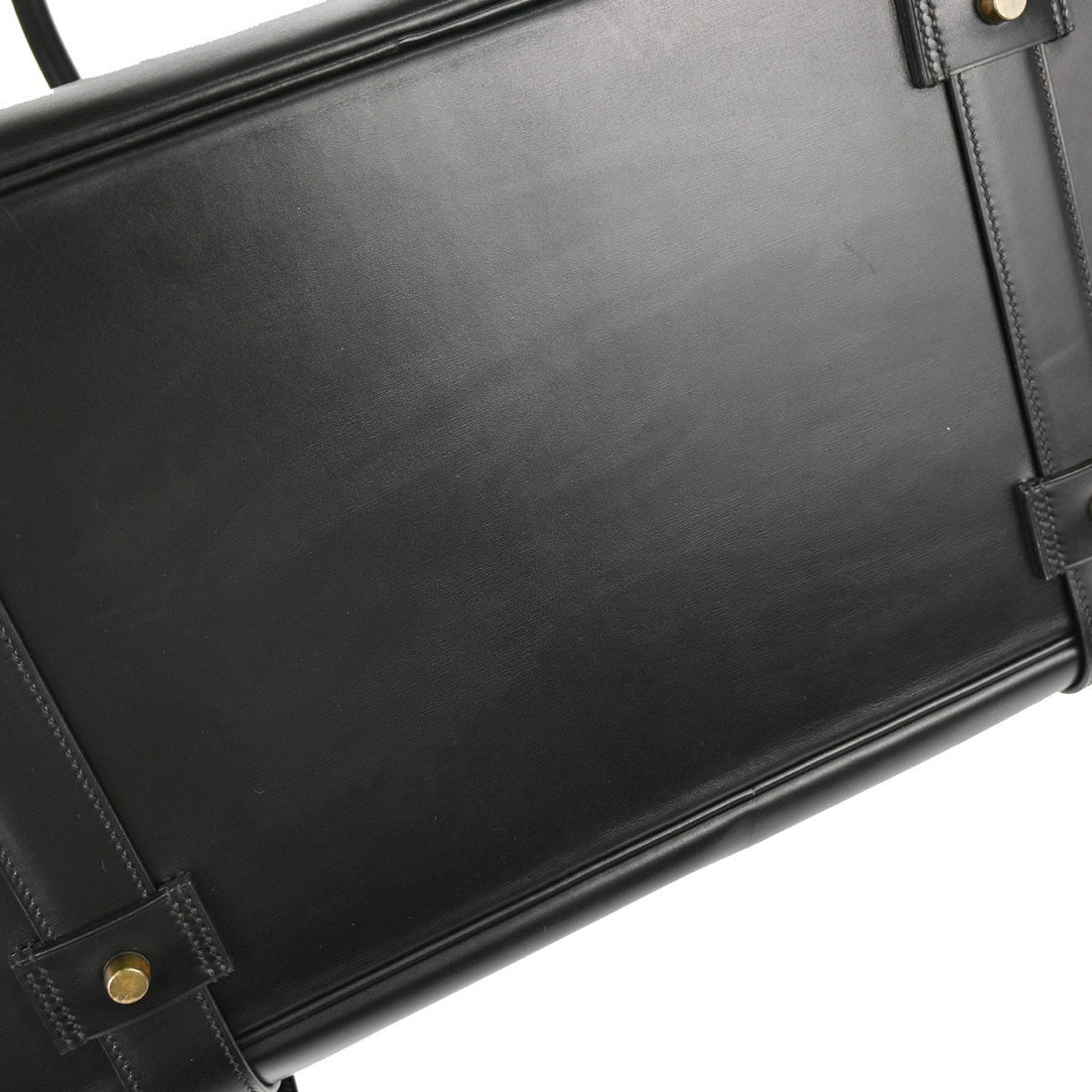Hermès Black Box Calf Drag Voyage 48 Travel Handbag Vintage