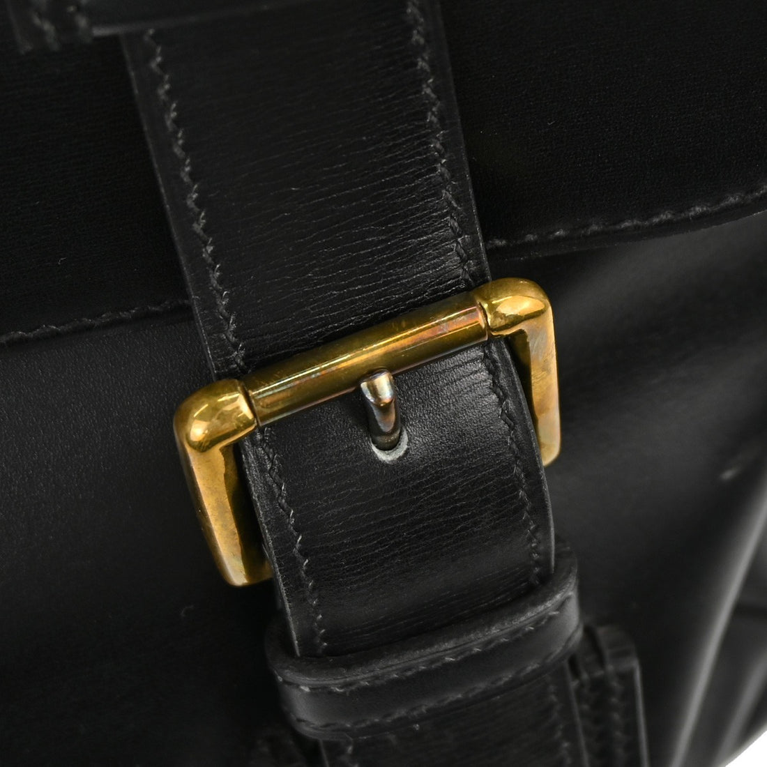 Hermès Black Box Calf Drag Voyage 48 Travel Handbag Vintage
