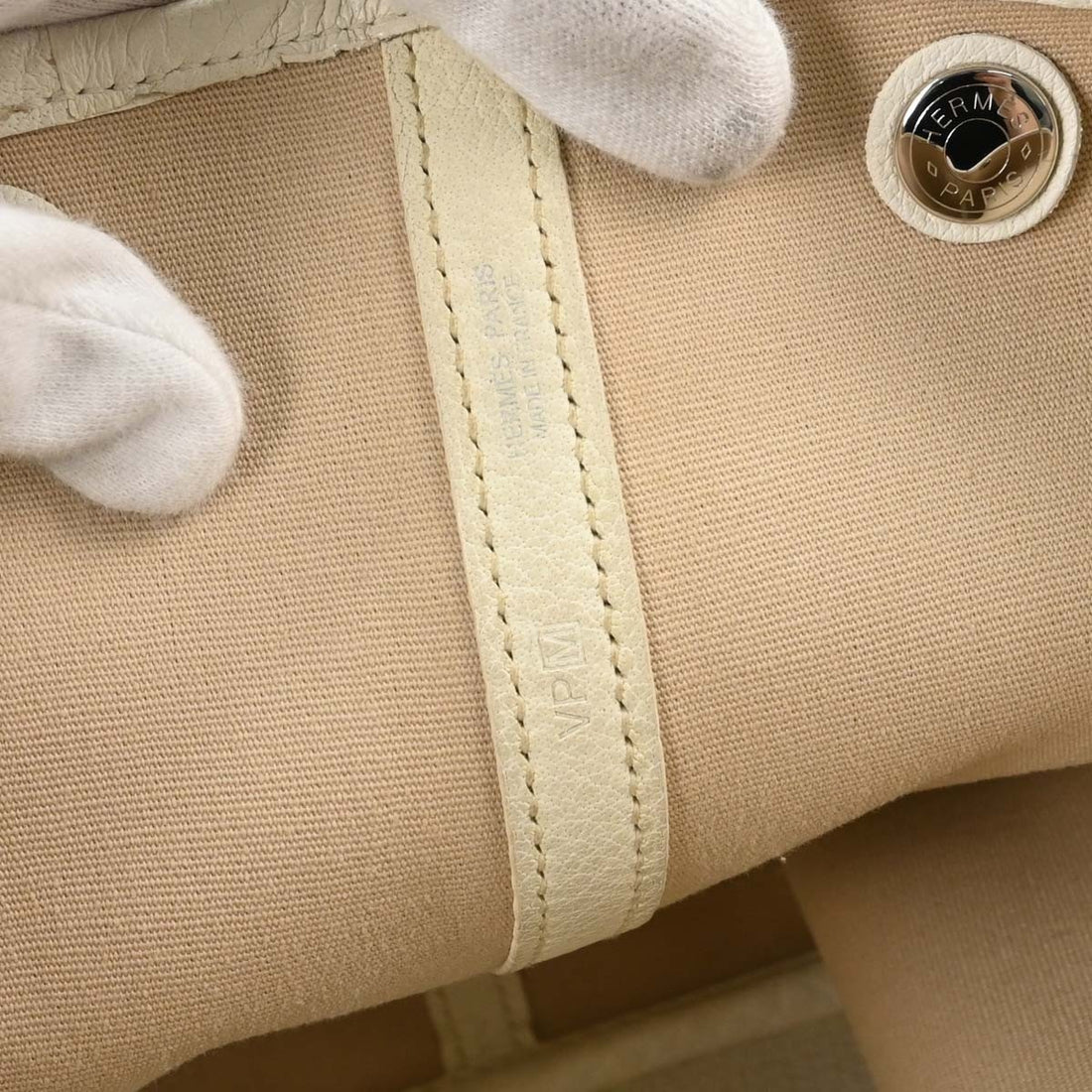 Hermès Garden Party 36 in Tela e Pelle Beige Vintage