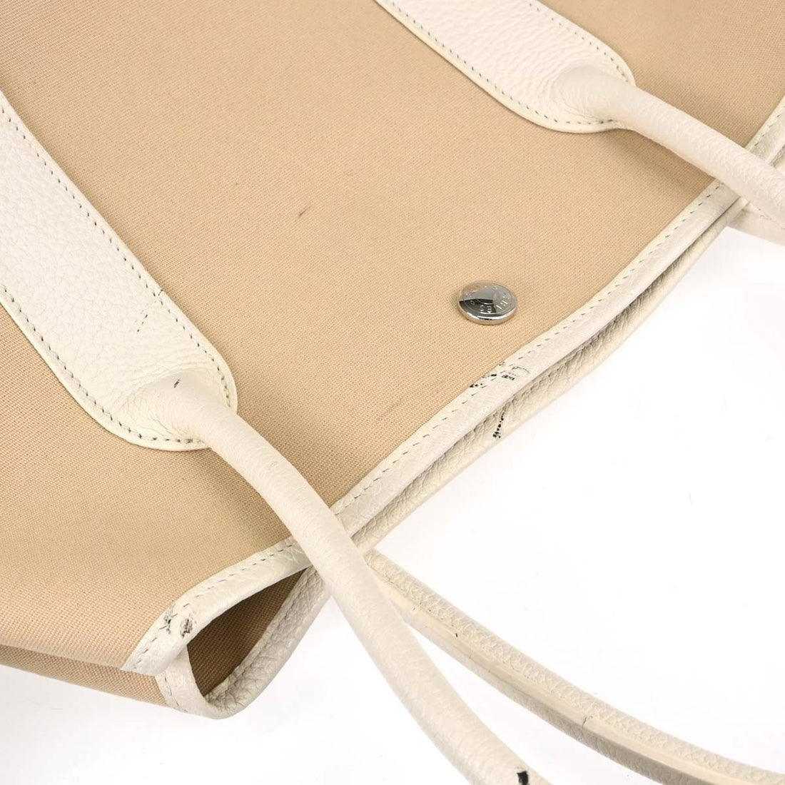Hermès Garden Party 36 in Tela e Pelle Beige Vintage