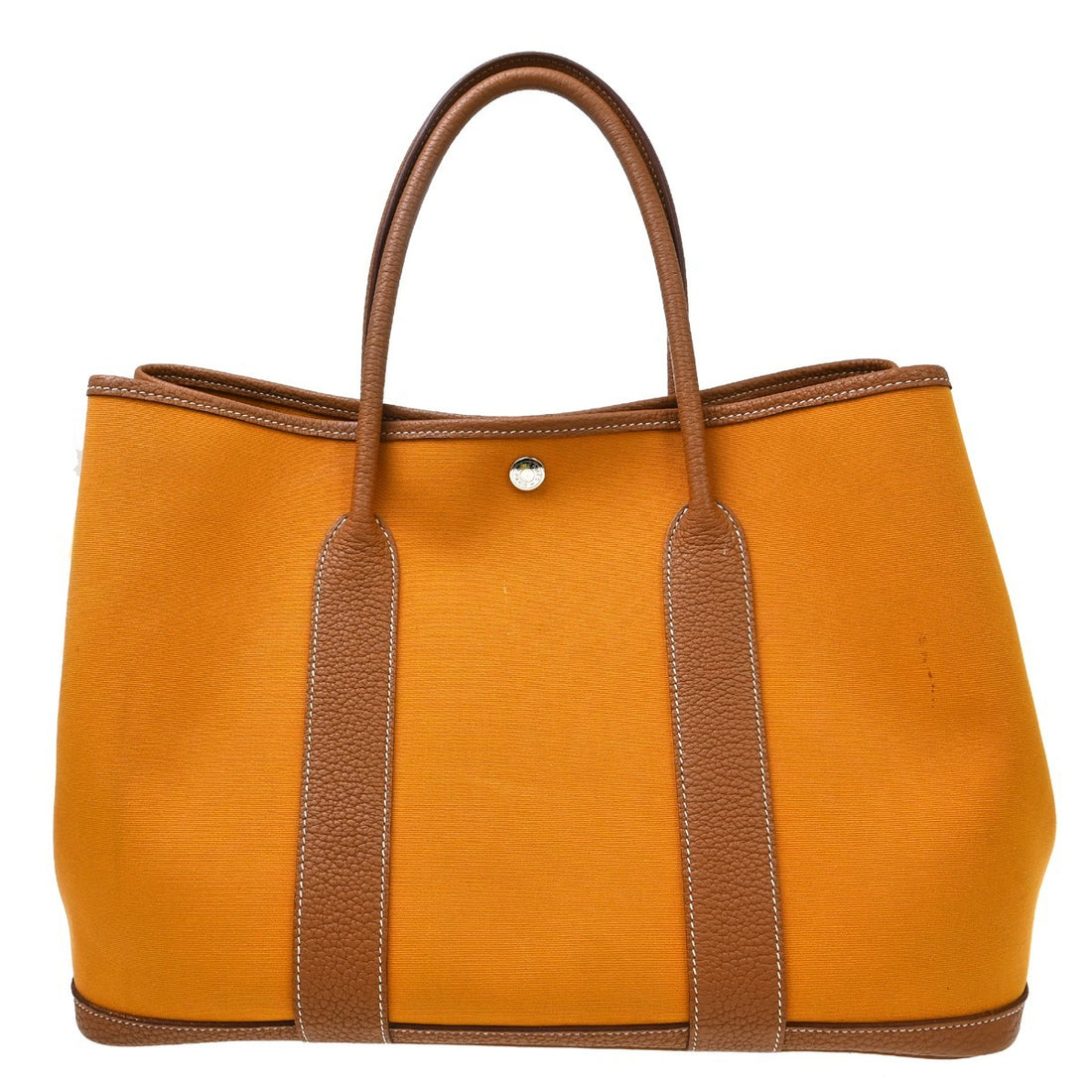 Hermès Garden Party in Tela e Pelle Giallo Zafferano Vintage