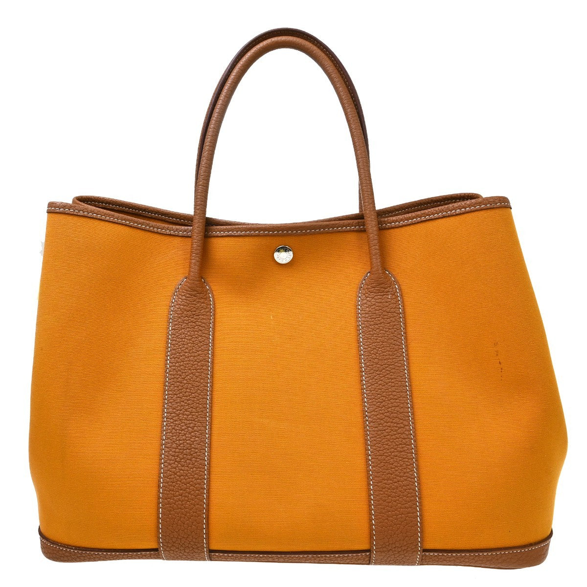 Hermès Garden Party in Tela e Pelle Giallo Zafferano Vintage