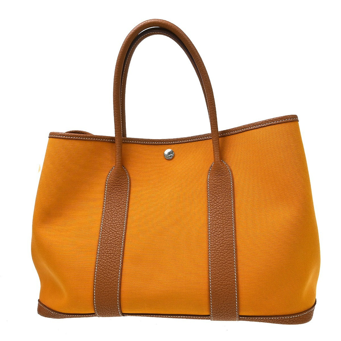 Hermès Garden Party in Tela e Pelle Giallo Zafferano Vintage