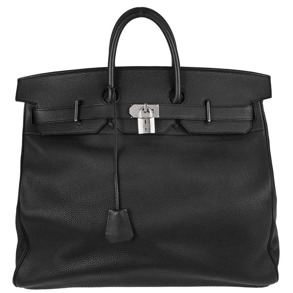 Hermès Haut à Courroies 50 in Pelle Togo Nera Vintage